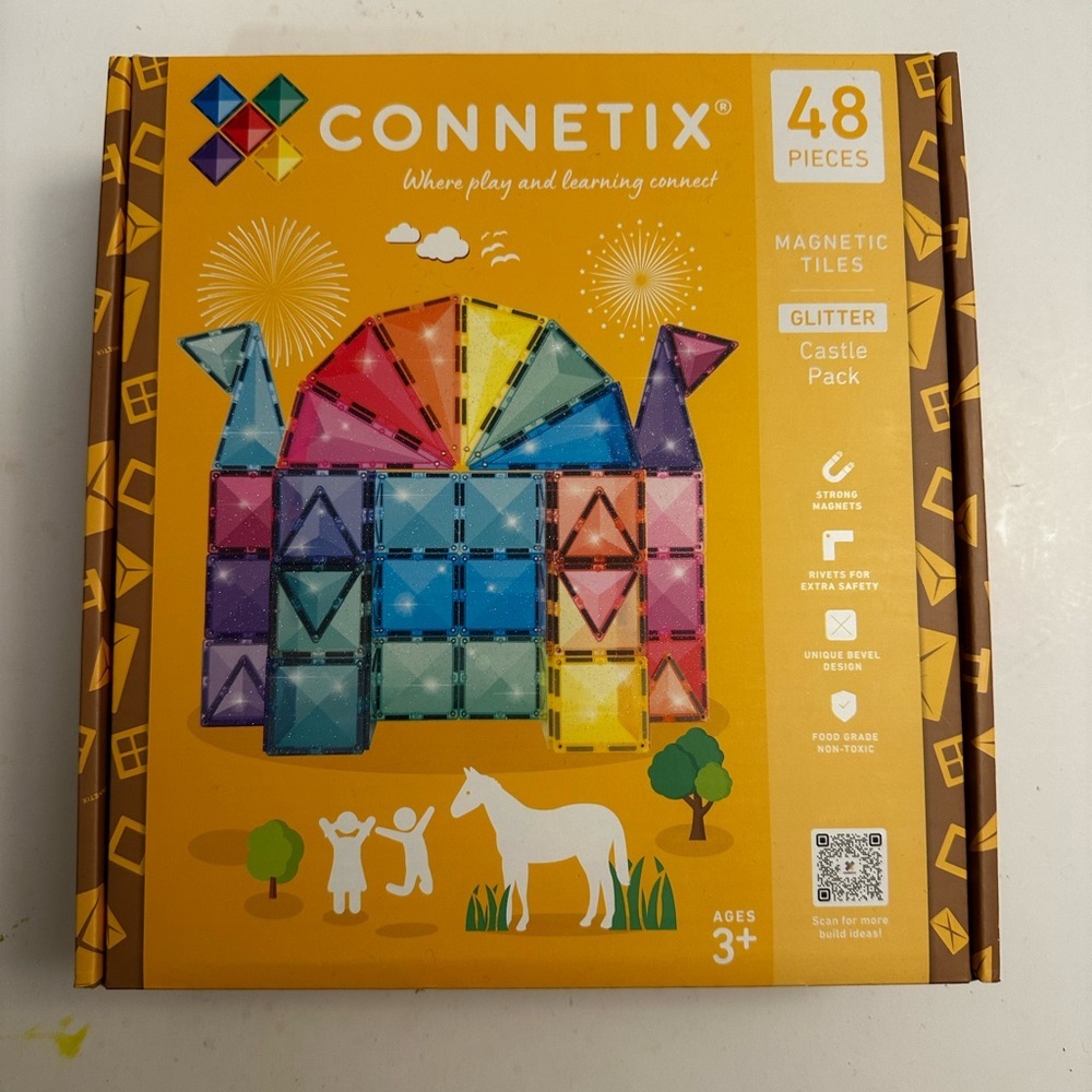 NEW CONNETIX Magnetic Tiles Glitter Castle Pack 48pc - Picture 5 of 7